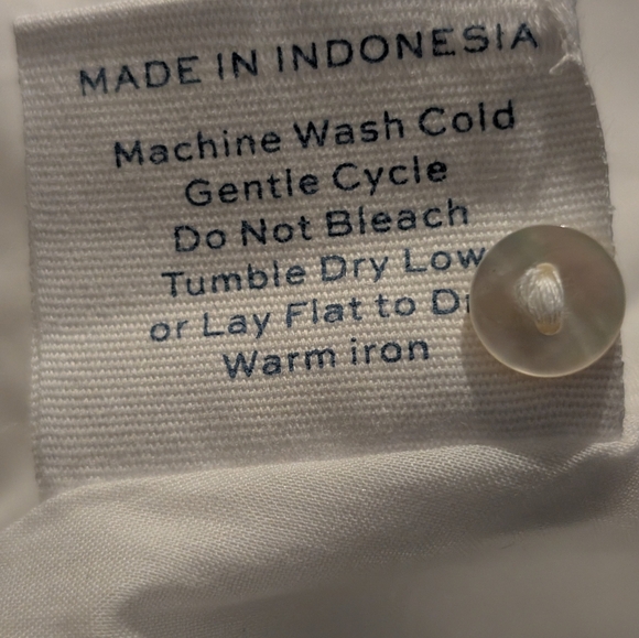 NWT Alice Walk Band Collar Long Sleeve Linen Tiered White Cottagecore Dress M - Picture 8 of 9